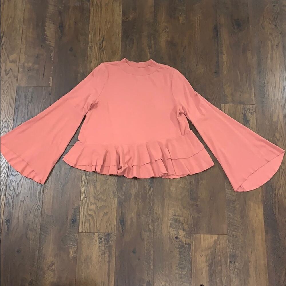 BP mauve ruffle bell sleeve sweatshirt